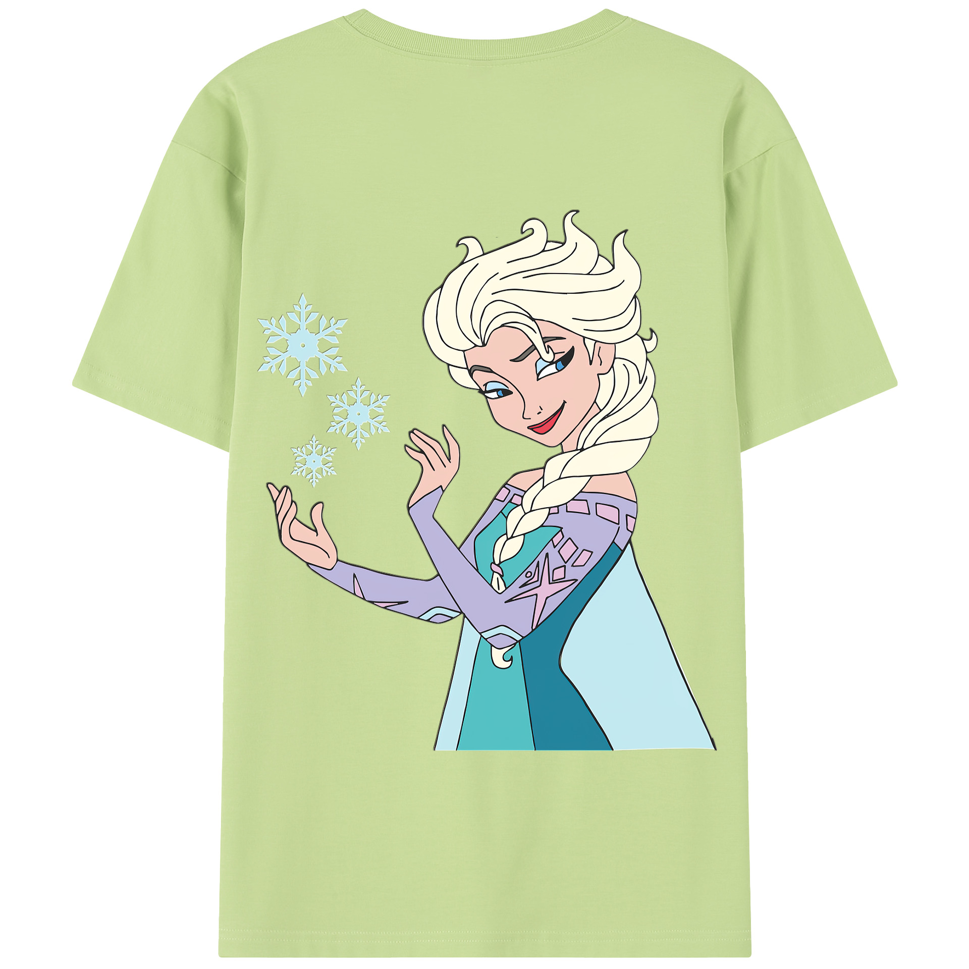 （画像用） アナと雪の女王 アンナ エルサ Frozen Anna Elsa 綿100％半袖Tシャツ（背面プリント）